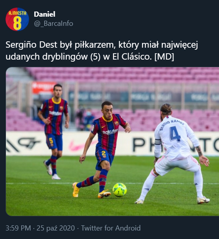 Najwięcej udanych dryblingów w El Clasico!